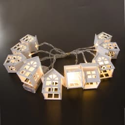 10LED Wood House Fairy Light String Wedding Party New Year Hanging Garland Christmas Decorations Home Navidad Kerst Noel Lamps
