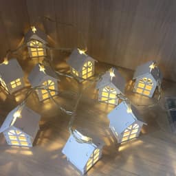 10LED Wood House Fairy Light String Wedding Party New Year Hanging Garland Christmas Decorations Home Navidad Kerst Noel Lamps