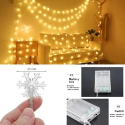 Snowflake LED Lights Christmas Decoration Home Xmas Tree Hanging Garland Christmas Ornaments 2023 New Year Gift 2024