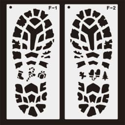 6pcs Christmas Footprint Snowflake Stencil Santa Claus Footprint Painting Template Scrapbook Coloring Embossing Album Xmas Decor