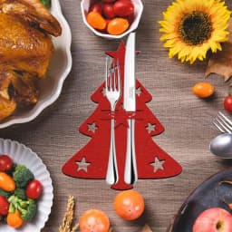 Party Supplies Santa Claus Xmas Tree Snowflake Table Decorations Tableware Organizer Christmas Knife Fork Holder Cutlery Bag