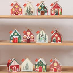 6/28PCS Christmas Paper House Shape Pendants Xmas Tree Christmas Decorations For Home 2024 Navidad Natal New Year Gifts 2025