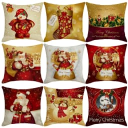Christmas Cushion Cover Merry Christmas Decorations for Home 2025 Cristmas Ornament Navidad Noel Xmas Gifts Happy New Year 2026