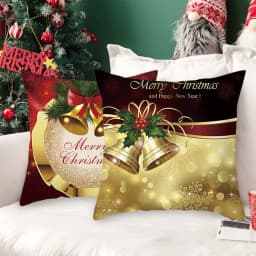 Christmas Cushion Cover Merry Christmas Decorations for Home 2025 Cristmas Ornament Navidad Noel Xmas Gifts Happy New Year 2026