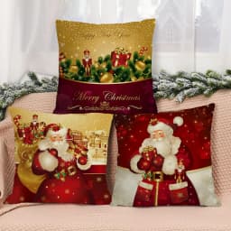 Christmas Cushion Cover Merry Christmas Decorations for Home 2025 Cristmas Ornament Navidad Noel Xmas Gifts Happy New Year 2026