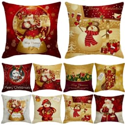 Christmas Cushion Cover Merry Christmas Decorations for Home 2025 Cristmas Ornament Navidad Noel Xmas Gifts Happy New Year 2026