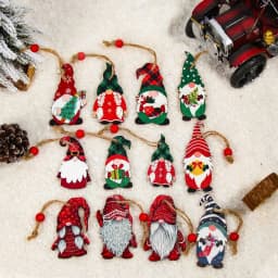 Christmas Gnome Wooden Pendant Merry Christmas Decorations For Home 2023 Cristmas Ornament Xmas Gift Navidad Happy New Year 2024