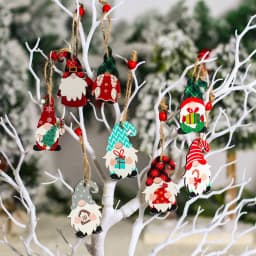 Christmas Gnome Wooden Pendant Merry Christmas Decorations For Home 2023 Cristmas Ornament Xmas Gift Navidad Happy New Year 2024