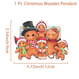 Christmas Wooden Gingerbread Man Xmas Tree Hanging Ornaments Christmas Decor For Home 2024 Cristmas Xmas Gifts Navidad New Year