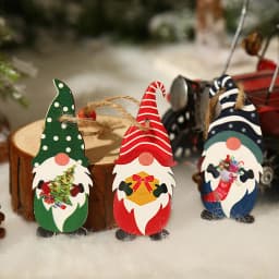 9/12pc Christmas Gnomes Wooden Pendant Christmas Tree Hanging Oranment Navidad New Year 2025 Gift Xmas Decorations for Home Noel