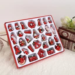 Creative Christmas Tree Decoration Wooden Small Pendant Small Ornaments Boxed Window Props Ornaments Christmas Decorations