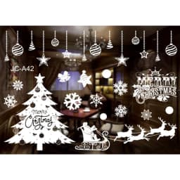 Christmas Snowflakes Electrostatic Window Clings Stickers Reindeer Santa Claus Window Decals Xmas Home Decorations New Year 2024