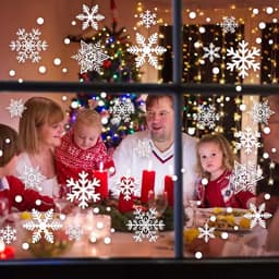 Christmas Snowflakes Electrostatic Window Clings Stickers Reindeer Santa Claus Window Decals Xmas Home Decorations New Year 2024