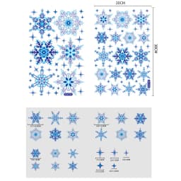 Christmas Snowflakes Electrostatic Window Clings Stickers Reindeer Santa Claus Window Decals Xmas Home Decorations New Year 2024