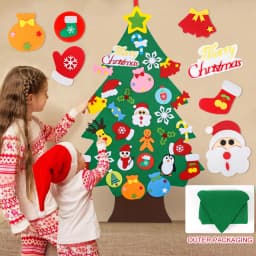 Kids DIY Felt Christmas Tree Merry Christmas Decorations For Home 2024 Christmas Ornaments Navidad Gifts Xmas Tree New Year 2025