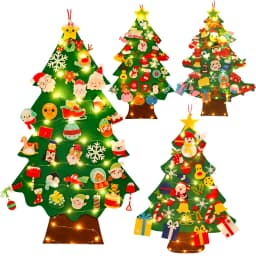 Christmas DIY Felt Tree With Light Merry Christmas Decoration For Home 2023 Cristmas Ornament Xmas Gifts Navidad New Year Tree