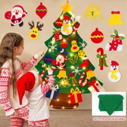 Christmas DIY Felt Tree With Light Merry Christmas Decoration For Home 2023 Cristmas Ornament Xmas Gifts Navidad New Year Tree