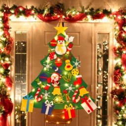 Christmas DIY Felt Tree With Light Merry Christmas Decoration For Home 2023 Cristmas Ornament Xmas Gifts Navidad New Year Tree