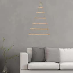 Christmas Tree Crafts Wall Hanging DIY Shabby Jute String Wooden Ladder Chic for Xmas Holiday Garden Favor Decoration
