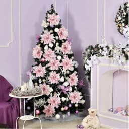 Glitter Pink Christmas Flowers Xmas Tree 14cm Artifical Flower Ornaments 2023 Merry Christmas Decoration For Home New Year