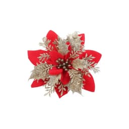 Glitter Pink Christmas Flowers Xmas Tree 14cm Artifical Flower Ornaments 2023 Merry Christmas Decoration For Home New Year