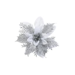 Glitter Pink Christmas Flowers Xmas Tree 14cm Artifical Flower Ornaments 2023 Merry Christmas Decoration For Home New Year