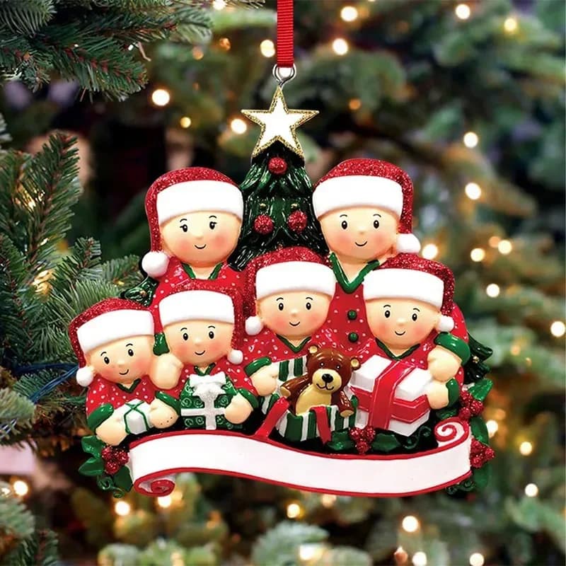 Christmas Pendant DIY Personal Family Christmas Decorations For Home 2D Acrylic Christmas Tree Hanging Ornament New Year 2026