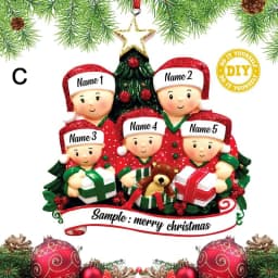 Christmas Pendant DIY Personal Family Christmas Decorations For Home 2D Acrylic Christmas Tree Hanging Ornament New Year 2026