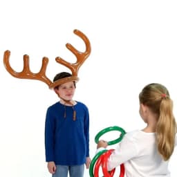 DIY Xmas Kids Gift Christmas Game Inflatable Funny Reindeer Antler Hat Ring Toss Navidad Natal New Year Outdoor Inflated Toys