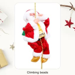 Christmas Socks, Santa Claus Electric Climb Up and Down Climbing Santa with Light and Music Christmas Ornaments Decoration
