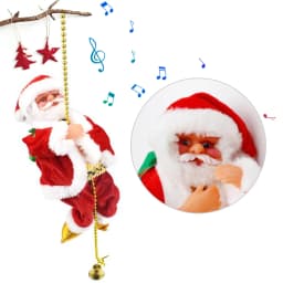 Christmas Socks, Santa Claus Electric Climb Up and Down Climbing Santa with Light and Music Christmas Ornaments Decoration