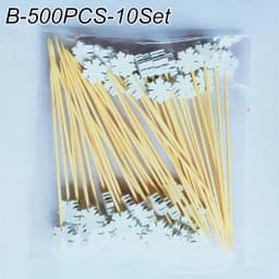 50Pcs/set Christmas Fruit Sticks Disposable Bamboo Sticks Snowflake Christmas Tree Elk Santa Claus Snowman Sticks Xmas Ornaments