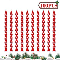 50Pcs/set Christmas Fruit Sticks Disposable Bamboo Sticks Snowflake Christmas Tree Elk Santa Claus Snowman Sticks Xmas Ornaments