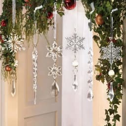Xmas Tree Transparent Snowflake Hanging Ornaments Acrylic Icicle Pendant 2024 Christmas Decoration for Home New Year Gifts