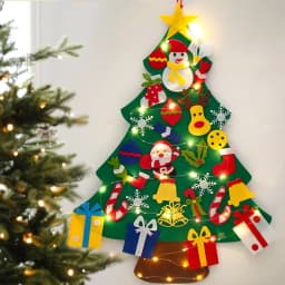 DIY Felt Christmas Tree 2024 Merry Christmas Decorations for Home Navidad Xmas Tree with Light Christmas Ornaments New Year Gift