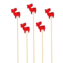 50Pcs/set Christmas Fruit Sticks Disposable Bamboo Sticks Snowflake Christmas Tree Elk Santa Claus Snowman Sticks Xmas Ornaments