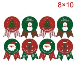80pcs/Set Christmas Label Paper Sticker Package Sealing Stickers for Cookie Candy Nuts Package Xmas Tree Snowman Gift