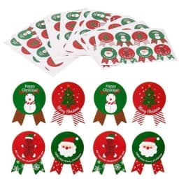80pcs/Set Christmas Label Paper Sticker Package Sealing Stickers for Cookie Candy Nuts Package Xmas Tree Snowman Gift