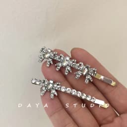 French Girly Bowknot Flash Diamond Hairpin Bangs Clip Super Fairy Temperament High Sense Rhinestone Hairpin Hairclips for Women