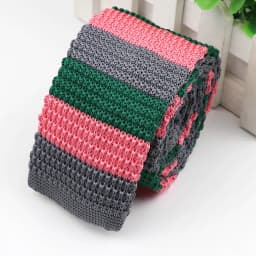 Fashion Men's Colourful Knitted Necktie Narrow 6CM Classic Woven Cravate Trendy Striped Skinny Ties For Dinner party Daily Wear