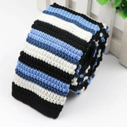Fashion Men's Colourful Knitted Necktie Narrow 6CM Classic Woven Cravate Trendy Striped Skinny Ties For Dinner party Daily Wear