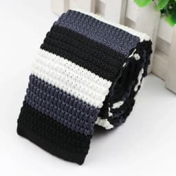 Fashion Men's Colourful Knitted Necktie Narrow 6CM Classic Woven Cravate Trendy Striped Skinny Ties For Dinner party Daily Wear