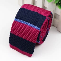 Fashion Men's Colourful Knitted Necktie Narrow 6CM Classic Woven Cravate Trendy Striped Skinny Ties For Dinner party Daily Wear