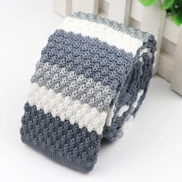 Fashion Men's Colourful Knitted Necktie Narrow 6CM Classic Woven Cravate Trendy Striped Skinny Ties For Dinner party Daily Wear