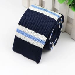 Fashion Men's Colourful Knitted Necktie Narrow 6CM Classic Woven Cravate Trendy Striped Skinny Ties For Dinner party Daily Wear
