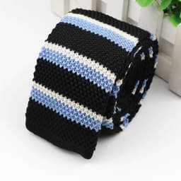 Fashion Men's Colourful Knitted Necktie Narrow 6CM Classic Woven Cravate Trendy Striped Skinny Ties For Dinner party Daily Wear