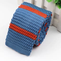 Fashion Men's Colourful Knitted Necktie Narrow 6CM Classic Woven Cravate Trendy Striped Skinny Ties For Dinner party Daily Wear