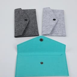 Unisex Portable Felt Coin Purse Multifunction Cards Wear-Resistant Phone Bag Mobile Phone Passport Storage Pocket Change Bag