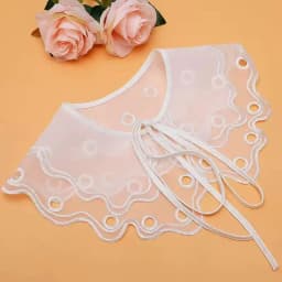 Women Lace Fake Collar For Shirt Detachable Collars Blouse Cloud Shoulder Doll Collar Mesh Embroidery Hollow False Collar