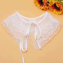 Women Lace Fake Collar For Shirt Detachable Collars Blouse Cloud Shoulder Doll Collar Mesh Embroidery Hollow False Collar